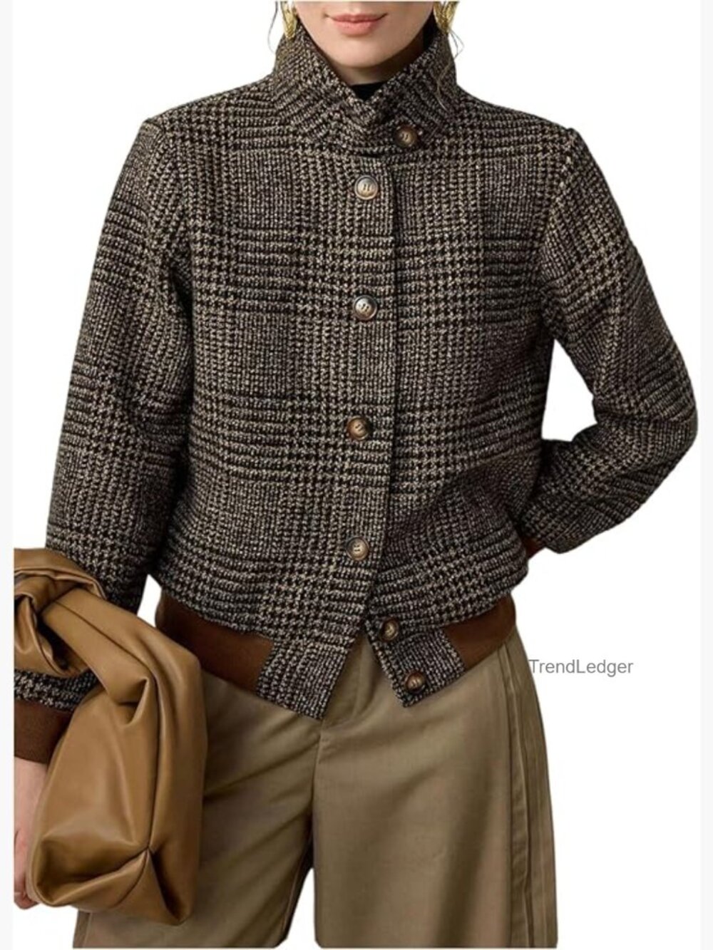 Plaid Button Down Blazer Jacket Casual Business Work Suit Coat